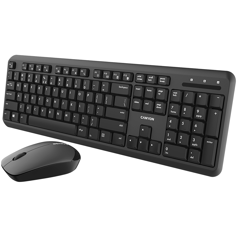 CANYON SET-W20 UK/US Keyboard+Mouse Velvet Wireless Black [1]