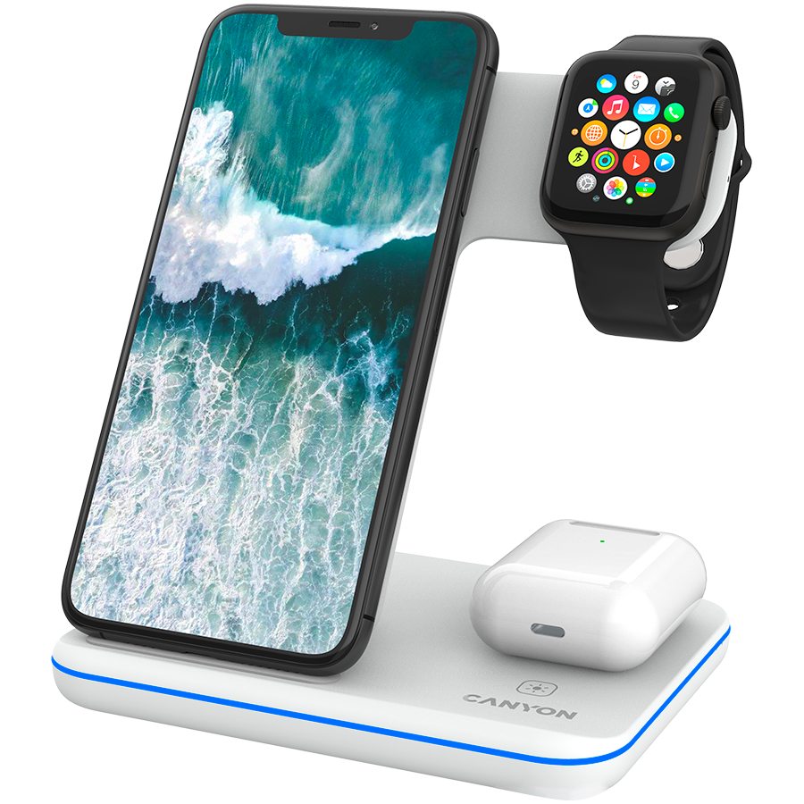 CANYON wireless charger WS-303 15W 3in1 White [1]