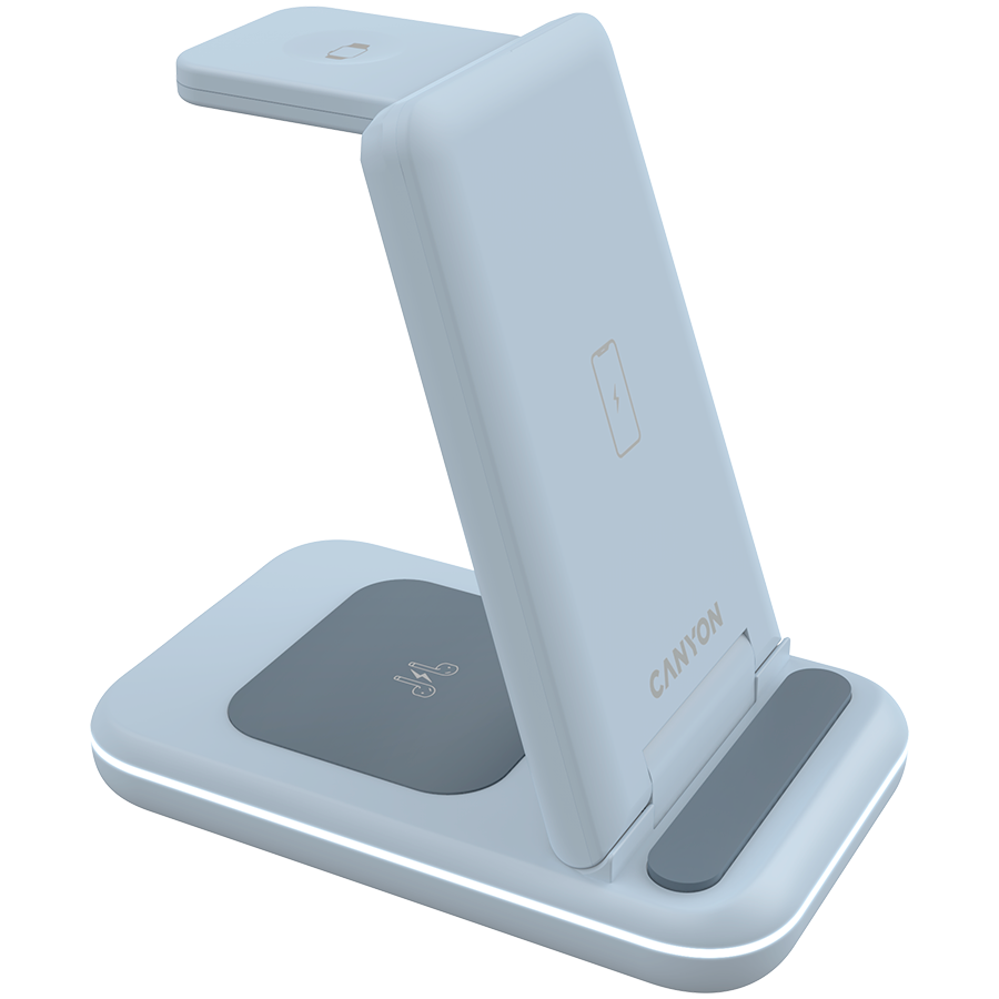 CANYON wireless charger WS-304 15W 3in1 Blue [4]