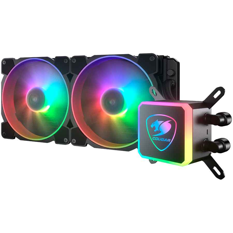 COUGAR AQUA ARGB 280 AiO Liquid Watercooling, 140mm RGB fan x2, remote control [4]