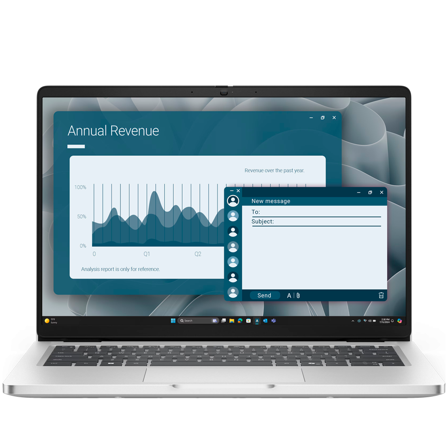 Dell Pro 14,14"FHD+(1920x1200)60Hz 300nits 45% NTSC,AMD Ryzen AI 7 350(24MB cache,8Cores,16Threads/up to 5.0GHz)16GB(1x16)5600MT/s,512 GB SSD,AMD Radeon 860M Graphics,Wi-Fi 6E MT7922(2x2)+BT 5.3,Backl [1]