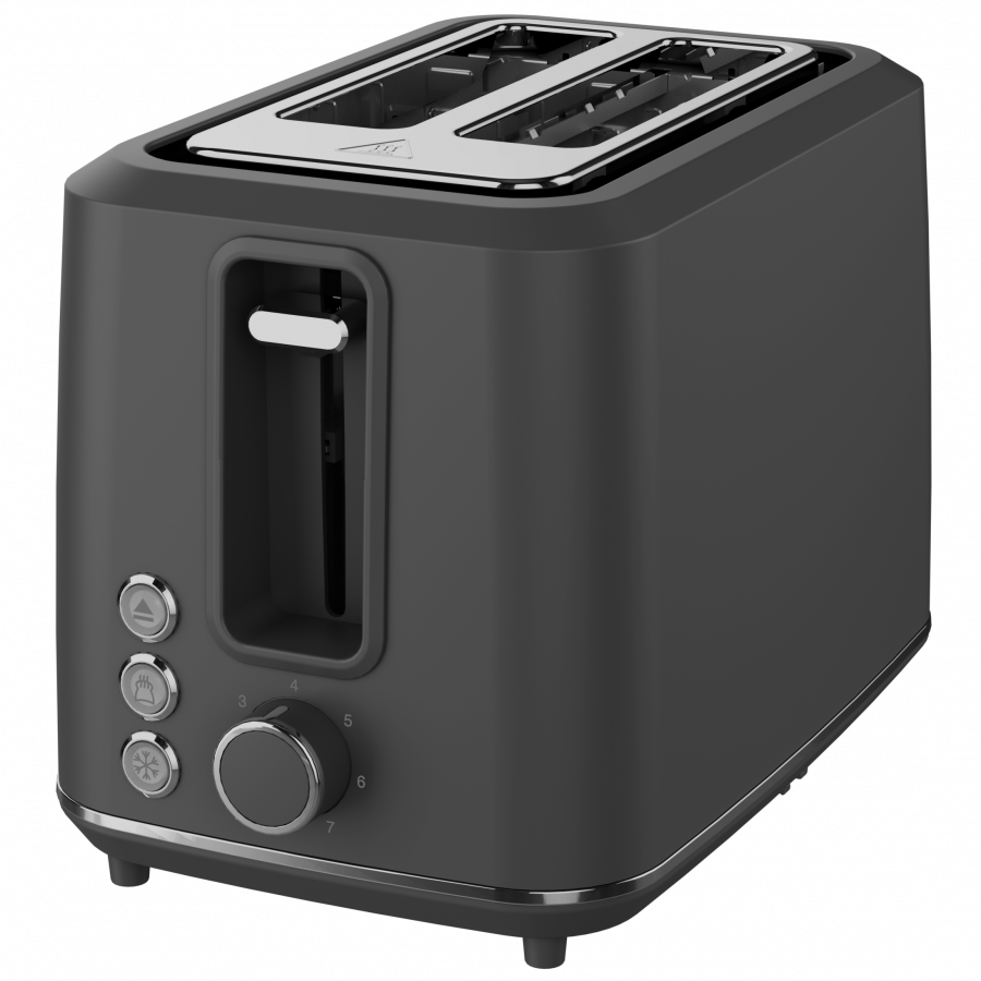 Electric Toaster, Grey, 220-240V, 50-60Hz, 920-1080W, 2 slots, 3 modes, 7 browning levels [2]