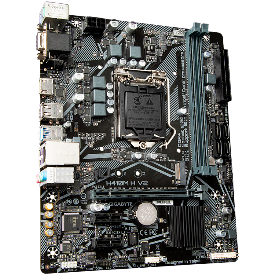 GIGABYTE Mainboard Desktop H410 (S1200, 2xDDR4, HDMI, VGA, 1xPCIex16, 2xPCIex1, ALC887, 8118 Gaming GbE LAN, 4xSATA III, 1xM.2, USB 3.2, USB 2.0) mATX [2]