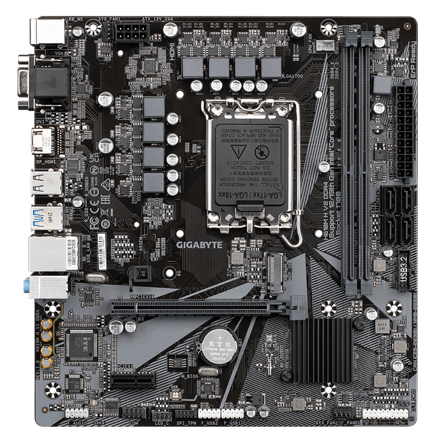 GIGABYTE Mainboard Desktop H610M H V2 (LGA1700, 2xDDR5, 1xD-Sub, 1xHDMI, GLAN, 1xPCI Express x16 PCIe 4.0, 1xPCI Express x1 PCIe 3.0, 1xM.2, 4xSATAIII, 4xUSB3.2 Gen1, 8xUSB2.0/1.1) mATX [2]