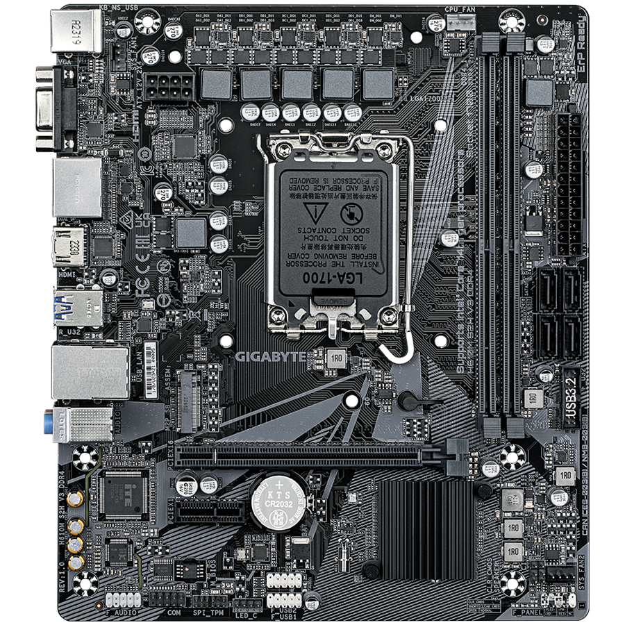 GIGABYTE MB H610M S2H V3 DDR4 LGA1700 2 x DDR4 1 x M.2 4 x SATA 1 x D-Sub 2 x DisplayPorts 1 x HDMI port Micro ATX [2]