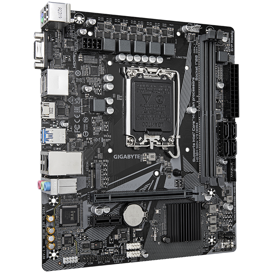 GIGABYTE MB H610M S2H V3 DDR4 LGA1700 2 x DDR4 1 x M.2 4 x SATA 1 x D-Sub 2 x DisplayPorts 1 x HDMI port Micro ATX [3]