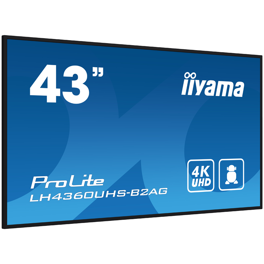 IIYAMA LFD LH4360UHS-B2AG 42.5" VA 3840 x 2160 @60Hz 500 cd/m² 5000:1 8.5ms Android 11 OS, iiSignage², FailOver, EShare landscape, portrait 3y [2]