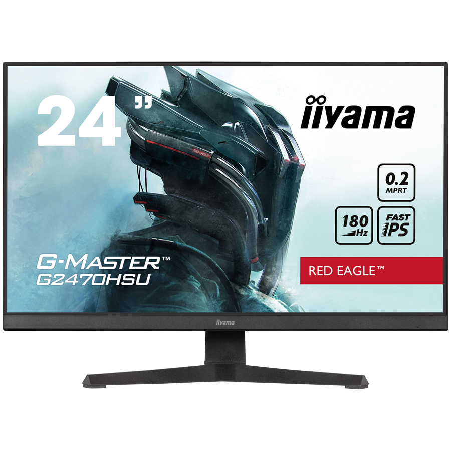 IIYAMA Monitor LED G2470HSU-B6 Fast IPS 1920 x 1080 @180Hz 0.2ms 300 cd/m² 1000:1 HDCP HDMI DP 4xUSB Hub 3.2 tilt [1]