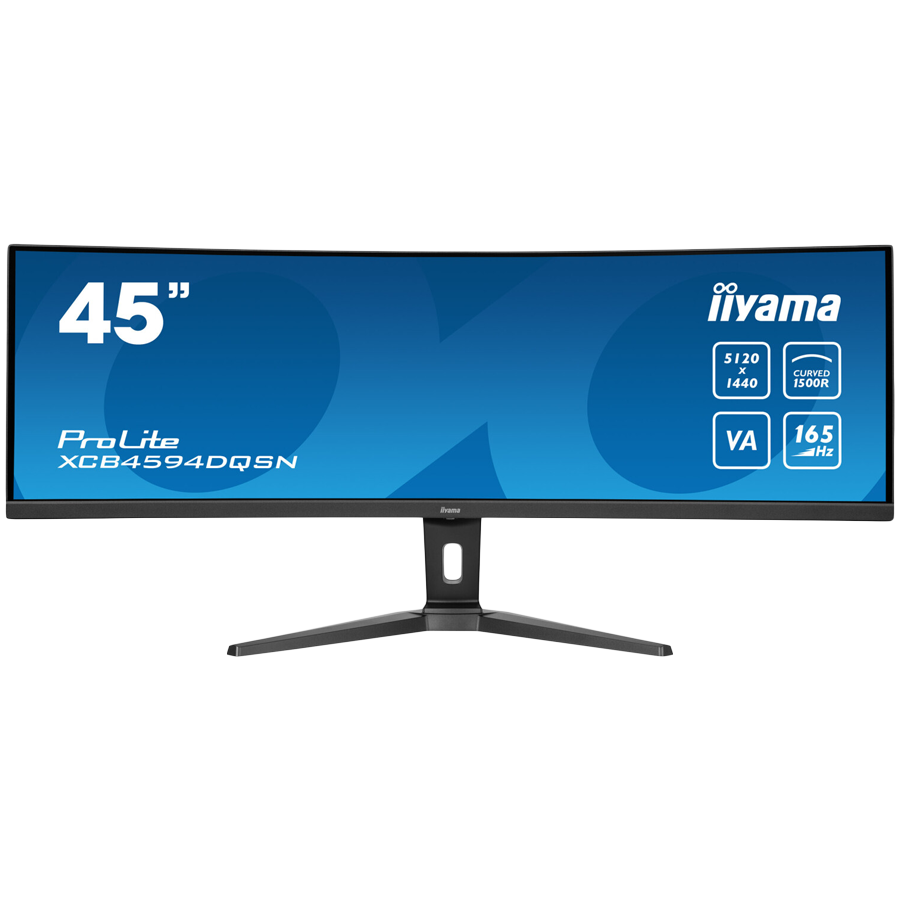 IIYAMA Monitor LED XCB4594DQSN-B1 45’’ Dual QHD VA panel with KVM switch, USB-C 90W dock and RJ45 5120 x 1440 @165Hz 32:9 450 cd/m² 3000:1 0.8ms height, tilt HDMI DP USB-C RJ45 Hub [1]