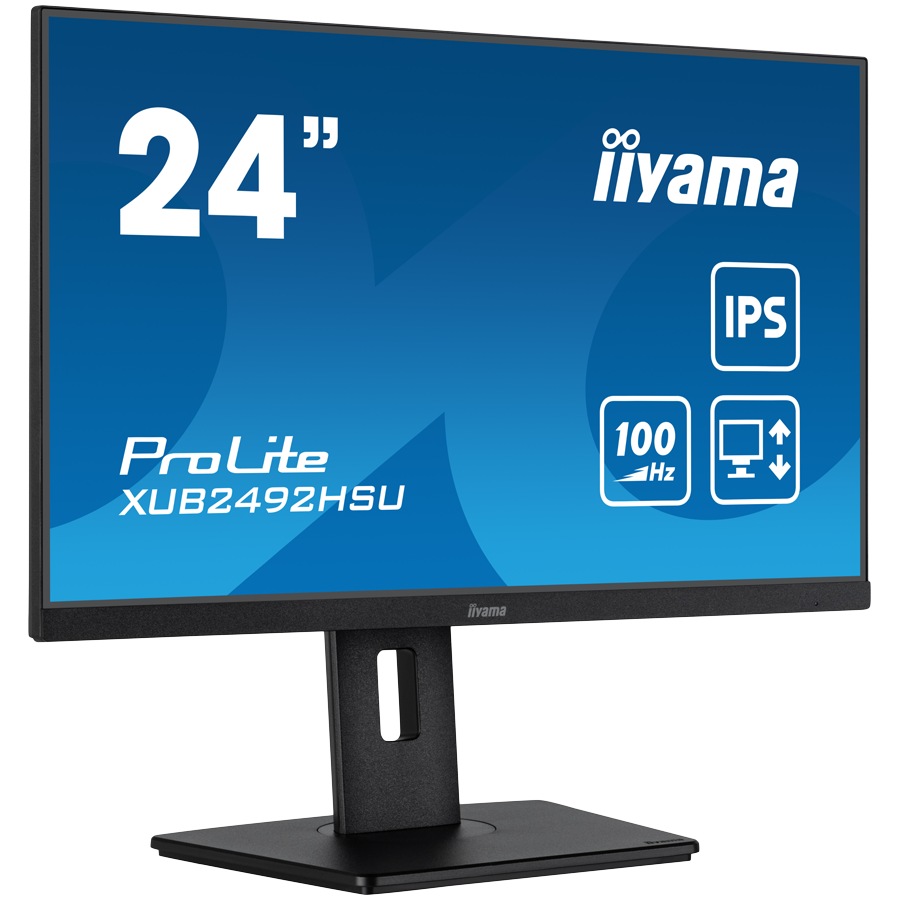 Monitor LED IIYAMA XUB2492HSU-B6 24” IPS 1920 x 1080 @100Hz 250 cd/m² 1300:1 0.4ms HDMI DP USBx4 reglare înălțime, rotire, înclinare, pivotare (rotație pe ambele părți) [2]