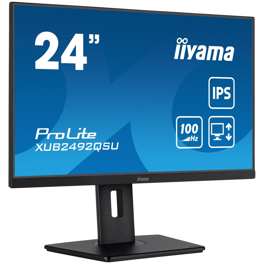 IIYAMA Monitor LED XUB2492QSU-B1 23.8" IPS 2560 x 1440 @100Hz 300 cd/m² 1000:1 0.5ms HDMI DP USB-Hub height, swivel, tilt, pivot (rotation both sides) 3y [2]