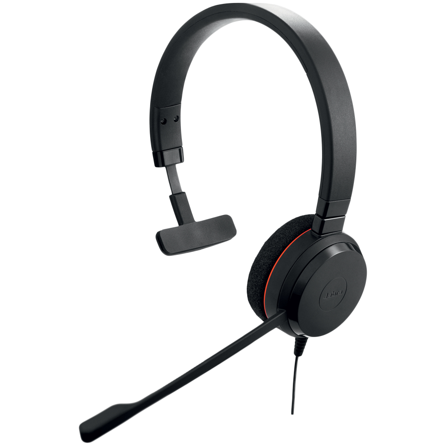 JABRA EVOLVE 20 MS Mono USB Headband, Noise cancelling,USB connector, with mute-button and volume control on the cord, with foam ear cushion, Microsoft optimized [1]