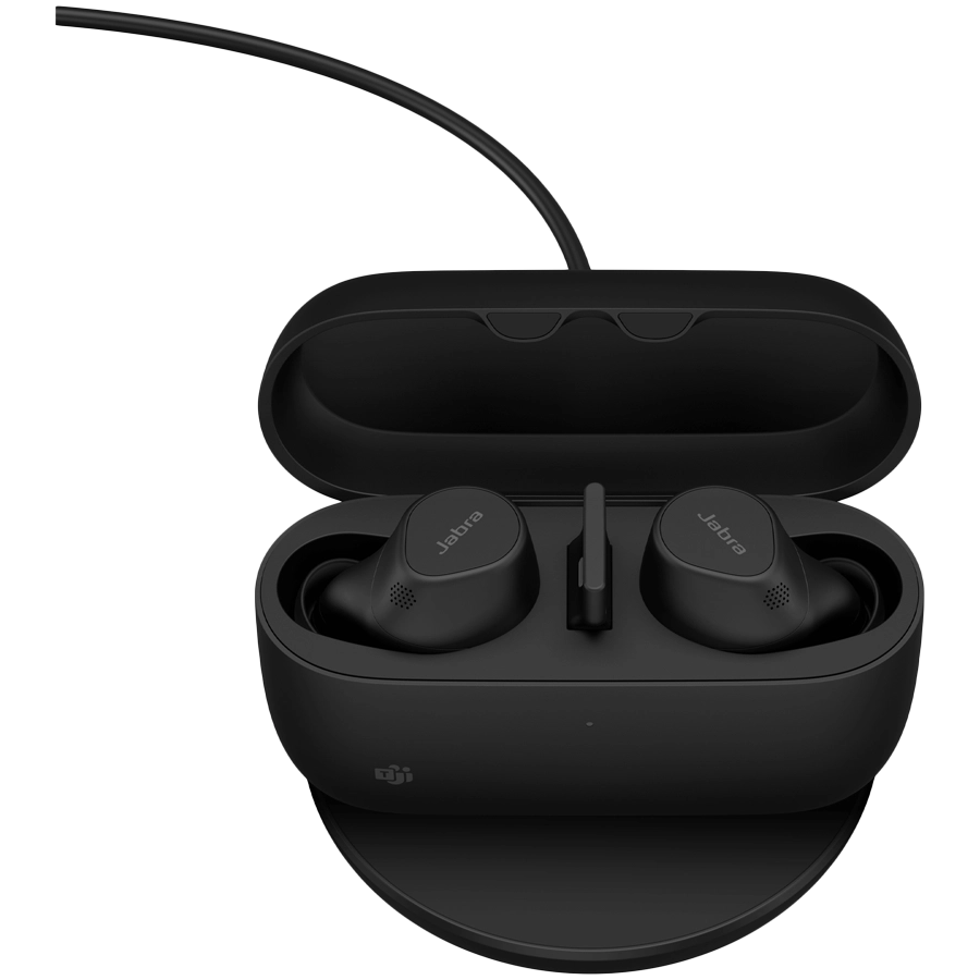 JABRA EVOLVE2 Buds MS, Cradle USB-A MS, Link 380 BT adapter USB-A MS, 30 cm USB-C to USB-A cable, Ear gels, wireless charging pad, warranty [3]