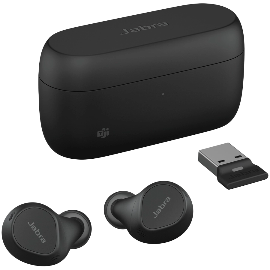 JABRA EVOLVE2 Buds MS, Cradle USB-A MS, Link 380 BT adapter USB-A MS, 30 cm USB-C to USB-A cable, Ear gels, wireless charging pad, warranty [2]