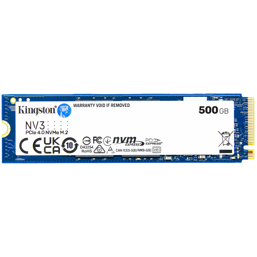 Kingston 500GB NV3 SSD M.2 2280 PCIe 4.0 NVMe, Read: 5,000/ Write: 3,000MB/s [1]