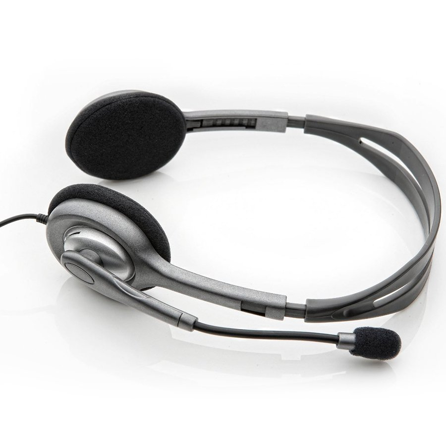 LOGITECH H110 Corded Stereo Headset - GRAY/SILVER - Dual Plug [2]