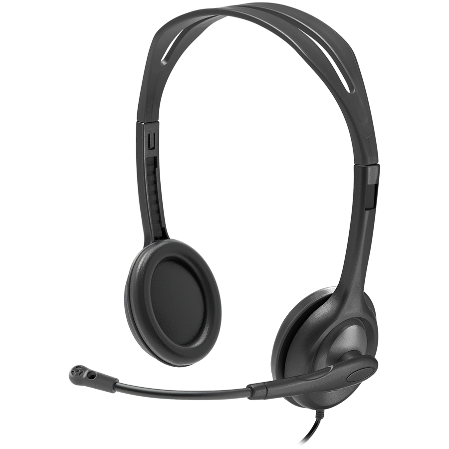 LOGITECH H111 Corded Stereo Headset - BLACK - 3.5 MM [1]