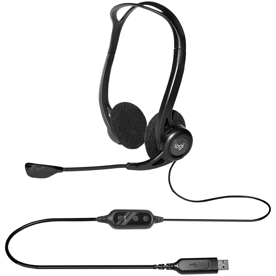 LOGITECH PC960 Corded Stereo Headset BLACK - USB [3]