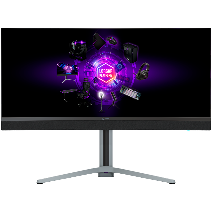 LORGAR 34MP1, UWQHD MiniLED Gaming Monitor Pro, 34'' (3440*1440) VA curved monitor, black/milky grey [2]