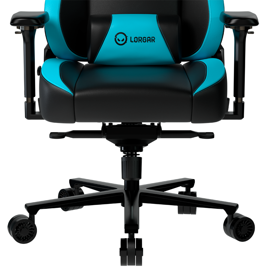 LORGAR Base 311, Gaming chair, PU eco-leather, 1.8 mm metal frame, multiblock mechanism, 4D armrests, 5 Star aluminium base, Class-4 gas lift, 75mm PU casters, Black + blue [6]