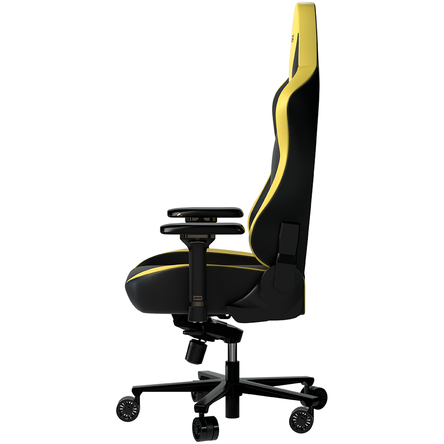 LORGAR Base 311, Gaming chair, PU eco-leather, 1.8 mm metal frame, multiblock mechanism, 4D armrests, 5 Star aluminium base, Class-4 gas lift, 75mm PU casters, Black + yellow [5]