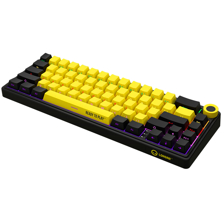 LORGAR KBP70MW, Wireless 65% Mechanical Gaming Keyboard Pro, Black/yellow, EN layout [2]