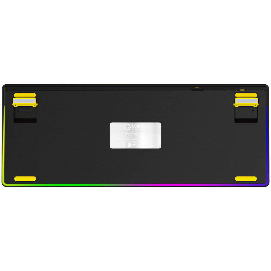 LORGAR KBP70TKLW, Wireless TKL Mechanical Gaming Keyboard Pro, Black/yellow, EN layout [8]