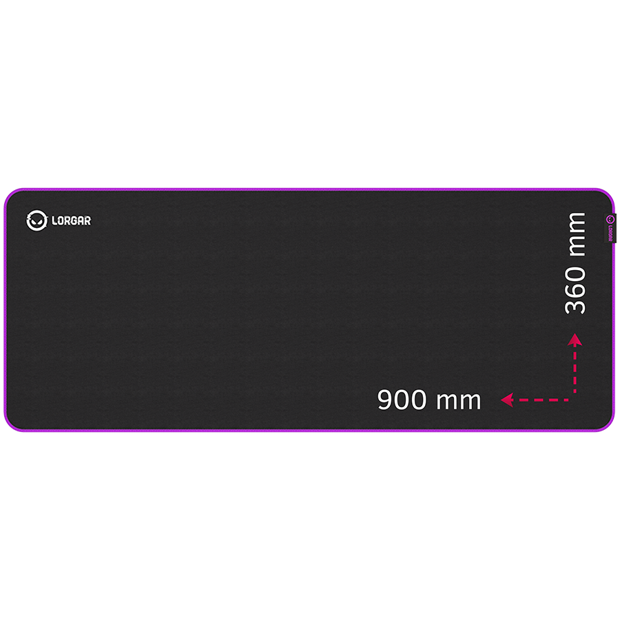 Lorgar Main 319, Gaming mouse pad, High-speed surface, Purple anti-slip rubber base, size: 900mm x 360mm x 3mm, weight 0.6kg [1]