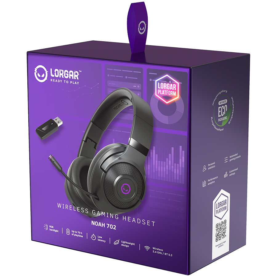 LORGAR Noah 702, Wireless Gaming Headset, black [9]
