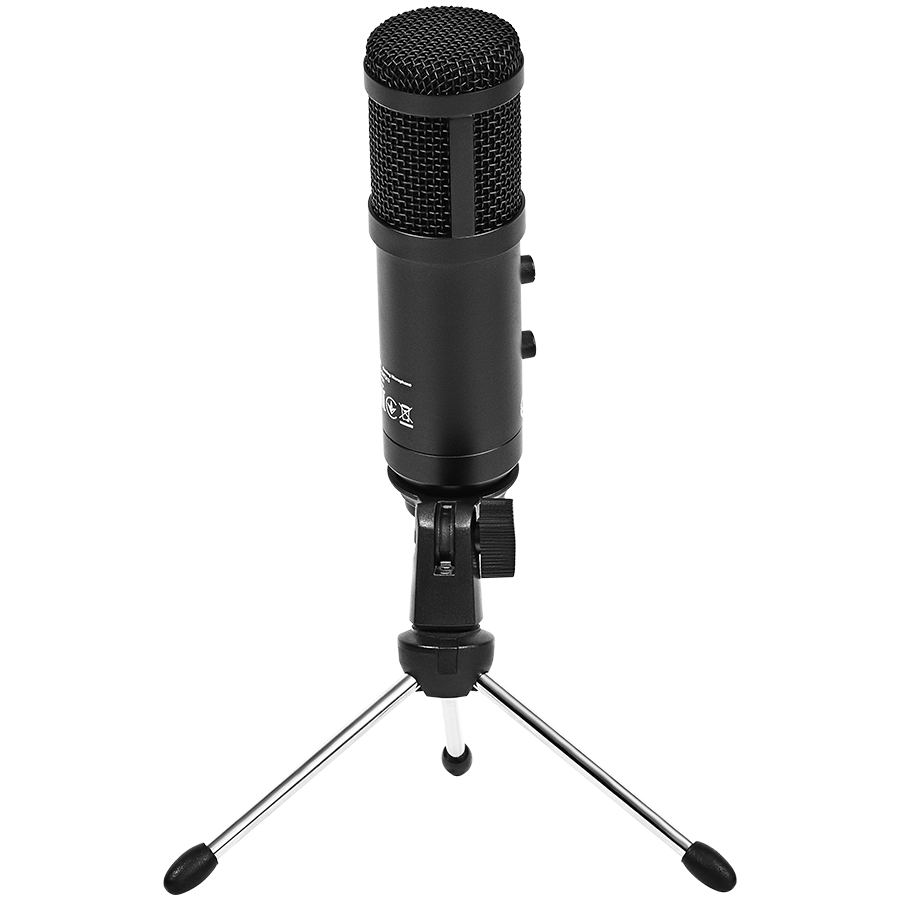 LORGAR Soner 313, Gaming Microphones, Black, USB condenser microphone with Volume Knob & Echo Kob, including 1x Microphone, 1 x 2.5M USB Cable, 1 x Tripod Stand, 1 x User Manual, body size: Φ47.4*158. [2]