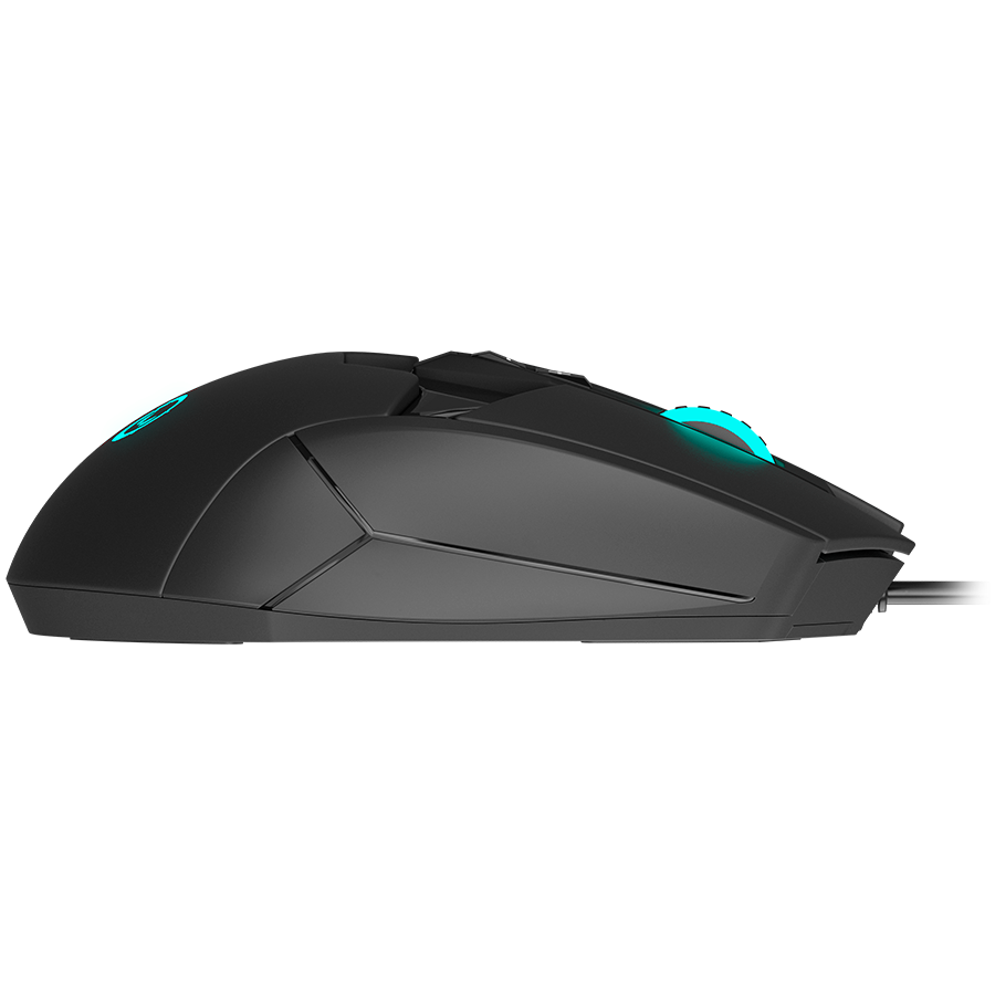 LORGAR Stricter 579, gaming mouse, 9 programmable buttons, Pixart PMW3336 sensor, DPI up to 12 000, 50 million clicks buttons lifespan, 2 switches, built-in display, 1.8m USB soft silicone cable, Matt [6]