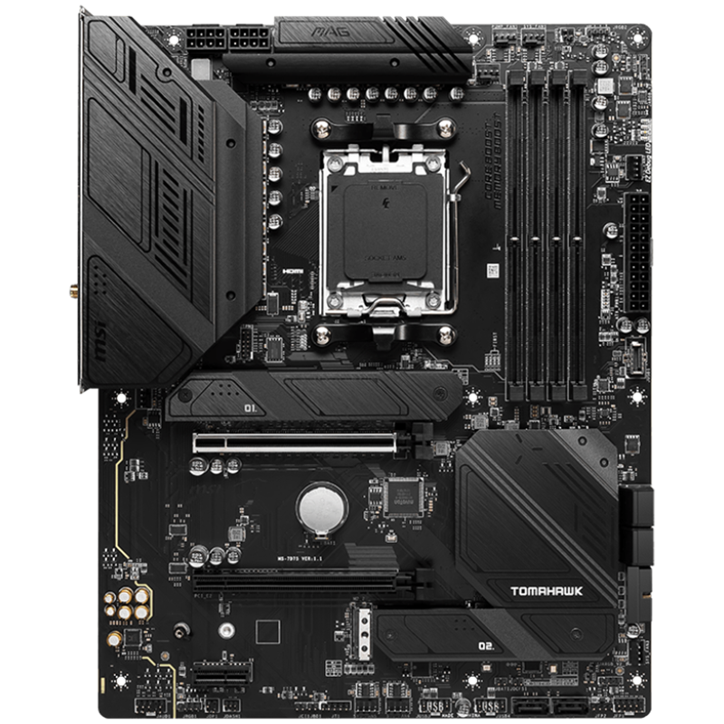 MSI Main Board Desktop MAG B650 TOMAHAWK WIFI (AM5,4x DDR5,HDMI,DP,2x PCI-E x16,1x PCI-E x1,3xM.2,6xSATA 6G,6x USB 2.0,6x USB 3.2 Gen1 Type A,3x USB 3.2 Gen2 Type A,1x USB 3.2 Gen2 Type C,1x USB 3.2 G [2]