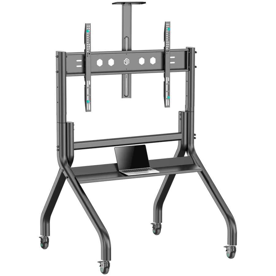 ONKRON Mobile TV stand with bracket 60"-120" Screens up to 150 kg, Black [1]