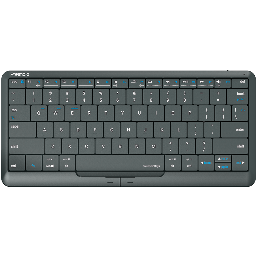 Prestigio Click&Touch 2, wireless multimedia smart keyboard with touchpad embedded into keys, auto-switch between keyboard and touchpad modes, touch multimedia sliders, left and right physical "mouse" [2]