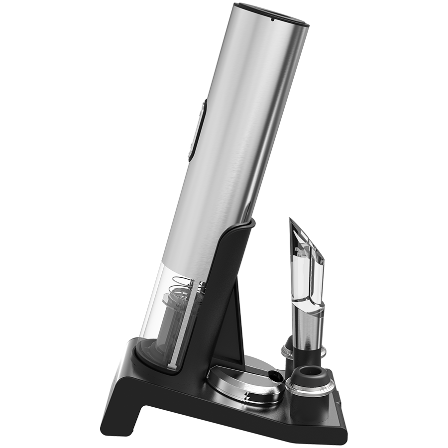 Prestigio Garda, smart wine opener, simple operation with 2 buttons, aerator, vacuum stopper preserver, foil cutter, opens up to 50 bottles wihout recharging, premium design, 500mAh battery, Dimension [8]