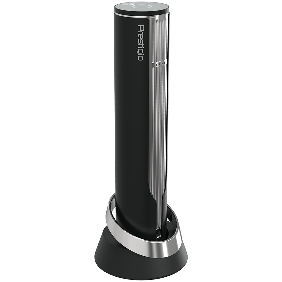 Prestigio Maggiore, smart wine opener, 100% automatic, opens up to 70 bottles without recharging, foil cutter included, premium design, 480mAh battery, Dimensions D 48*H228mm, black + silver color. [3]