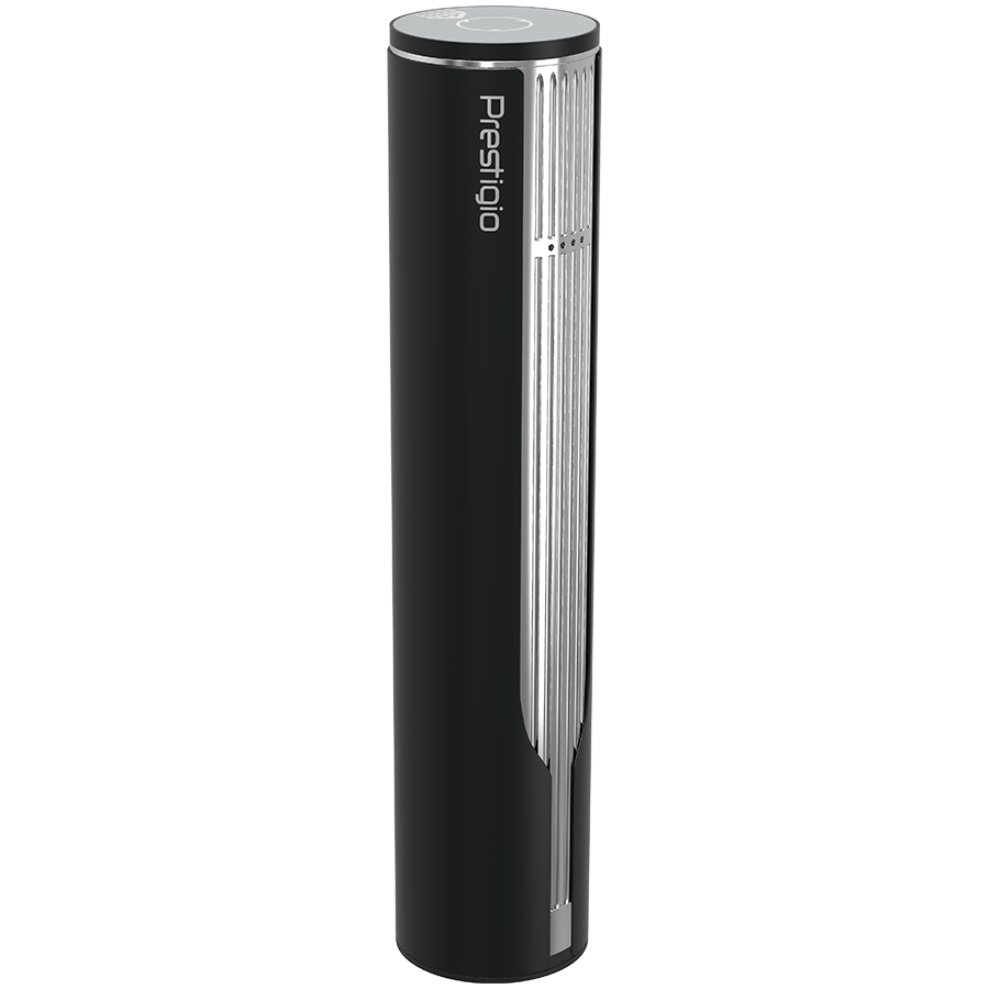 Prestigio Maggiore, smart wine opener, 100% automatic, opens up to 70 bottles without recharging, foil cutter included, premium design, 480mAh battery, Dimensions D 48*H228mm, black + silver color. [11]