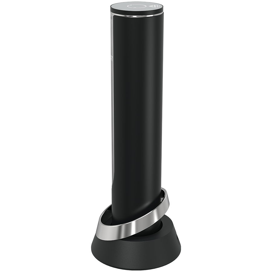 Prestigio Maggiore, smart wine opener, 100% automatic, opens up to 70 bottles without recharging, foil cutter included, premium design, 480mAh battery, Dimensions D 48*H228mm, black + silver color. [5]