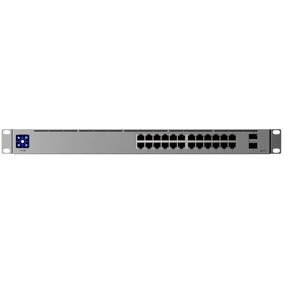 Ubiquiti 24-port, Layer 3 Etherlighting™ switch, 8 х 2.5 GbE PoE++ ports, 16 х GbE RJ45 ports including (8) PoE+ and (8) PoE++, 2 х 10G SFP+ ports [1]