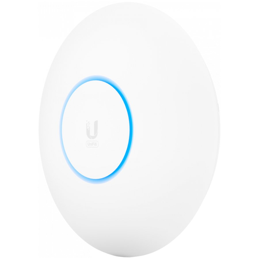 Ubiquiti Powerful, ceiling-mounted WiFi 6E access point designed to provide seamless, multi-band coverage within high-density client environments [1]