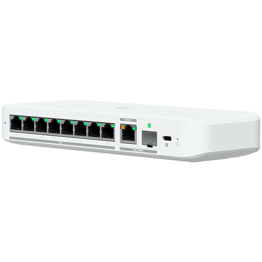 Ubiquiti switch USW-Flex-2.5G-8-EU 8-port 2.5 GbE ports, 10 GbE PoE+ input port for power / SFP+ port combo [1]