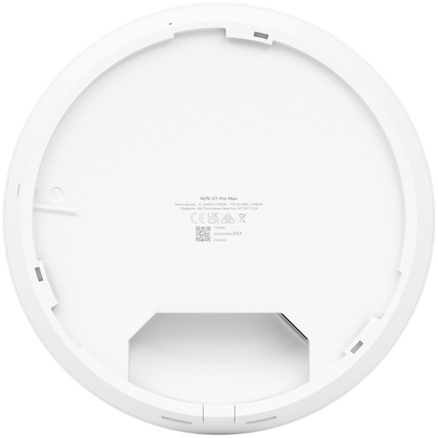Ubiquiti U7-Pro-Max Ceiling-mounted WiFi 7 AP with 8 spatial streams, 6 GHz support, and a dedicated spectral scanning engine for interference-free WiFi in demanding, large-scale environments [3]