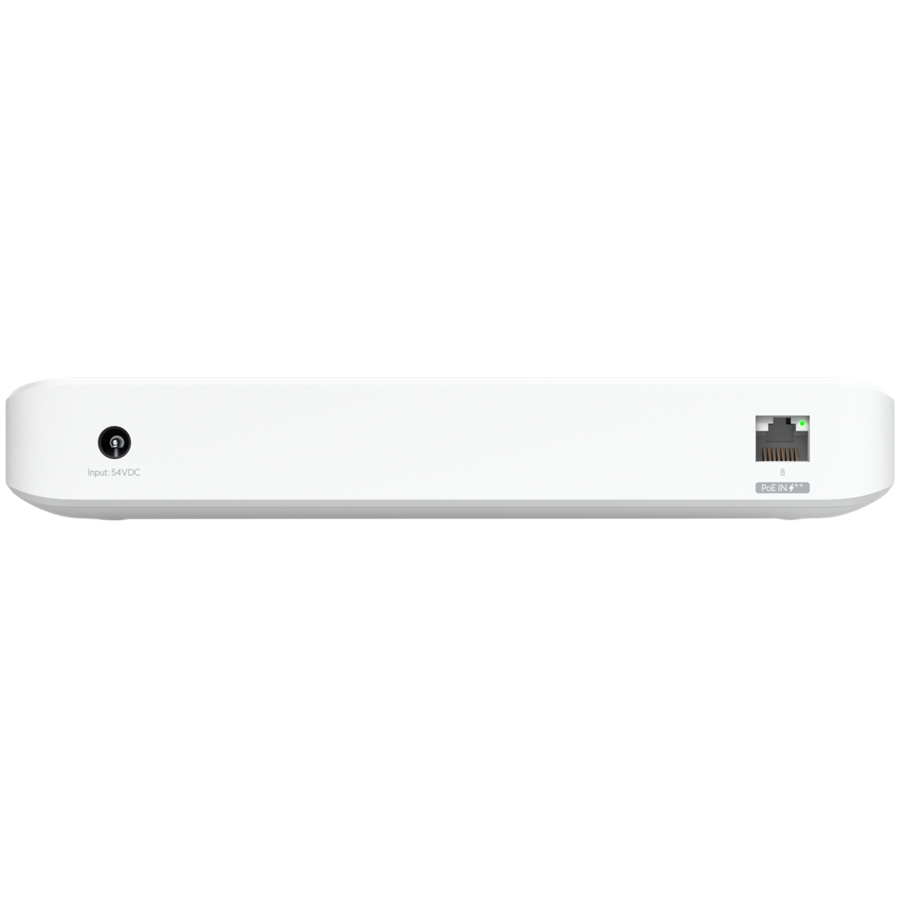 Ubiquiti USW-Ultra-210W-EU compact, Layer 2, 8-port GbE PoE switch with versatile mounting options, 7x GbE PoE+ output ports, GbE port with optional PoE++ input, 202W PoE availability with the include [4]