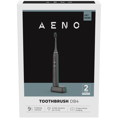 AENO Sonic Electric Toothbrush, DB4: Black, 9 scenarios, with 3D touch, wireless charging, 46000rpm, 40 days without charging, IPX7 [5]
