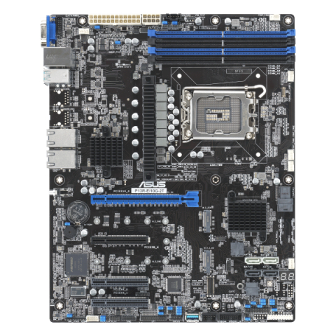 Servere - Placă de bază server ASUS P13R-E/10G-2T, LGA 1700, ATX, 4 sloturi DDR5 ECC UDIMM, 2 porturi M.2, porturi LAN duale de 10 GB, 8 SATA, 2 PCIe 5.0, 2 PCIe 4.0, 4 USB