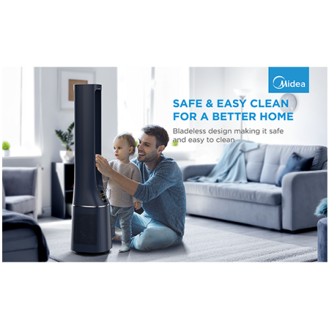 Bladeless Fan & air purifier, Smart WiFi, digital with IOT and remote, H13 HEPA filter, 10 speeds, wide oscillation, ION mode, up to 48 m2, timer, INTELLIGENT WIND, sleep mode, Led display [10]