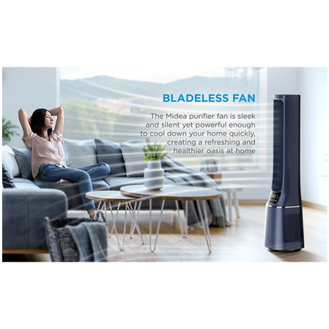 Bladeless Fan & air purifier, Smart WiFi, digital with IOT and remote, H13 HEPA filter, 10 speeds, wide oscillation, ION mode, up to 48 m2, timer, INTELLIGENT WIND, sleep mode, Led display [1]