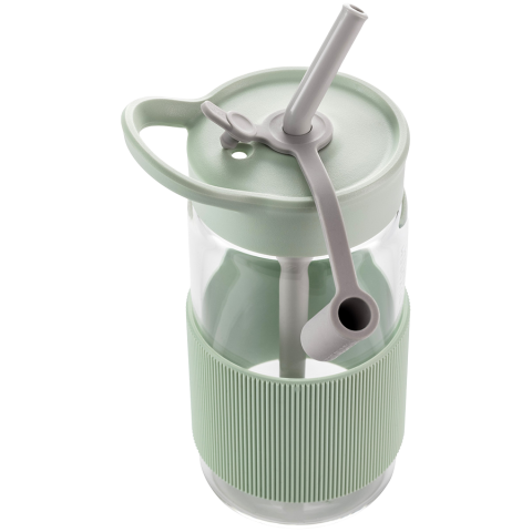 Electronice/Electrocasnice - BUYDEEM Portable Glass Straw Bottle 500 ml, model CD1017, color Cozy Greenish