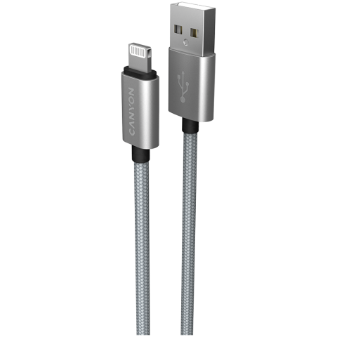 Laptop/Tablete/Telefoane - CANYON cable MFI-3 Lightning 12W 1m Grey
