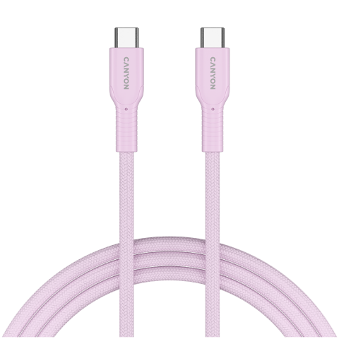 Laptop/Tablete/Telefoane - CANYON cable OnWire 60CL C-C 60W COLOR Braided 1m Pink